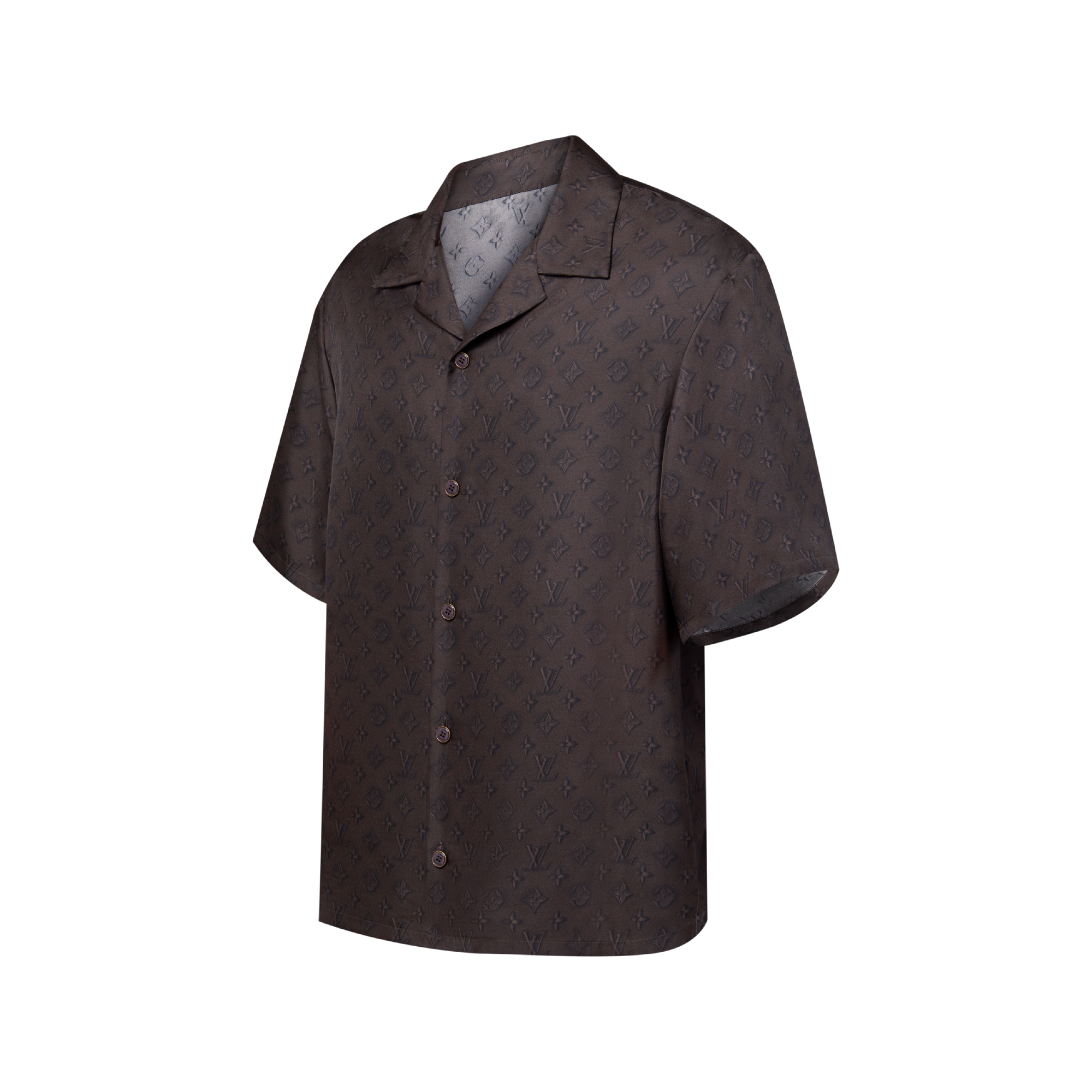 Printed Monogram Short-Sleeved Silk Shirt - gifts - Ramadan Gifts